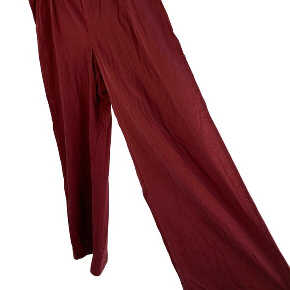 Madewell Womens Burgundy Wide Leg Pants Size 14 - Picture 4 of 13